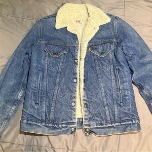 Levi’s vintage orange tab sherpa trucker jacket